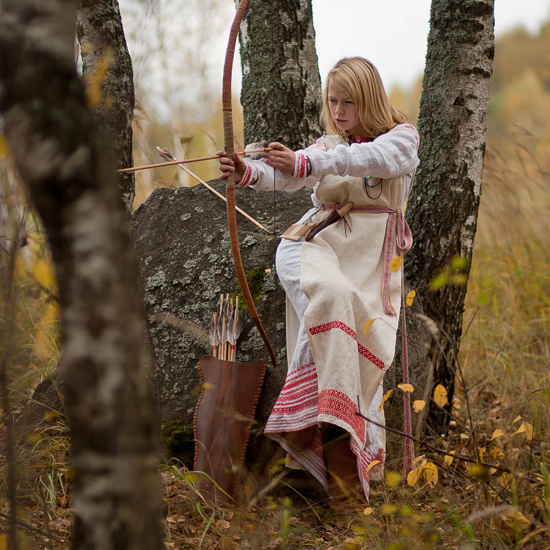Sexy photo Girls in Slavic costumes in Konya